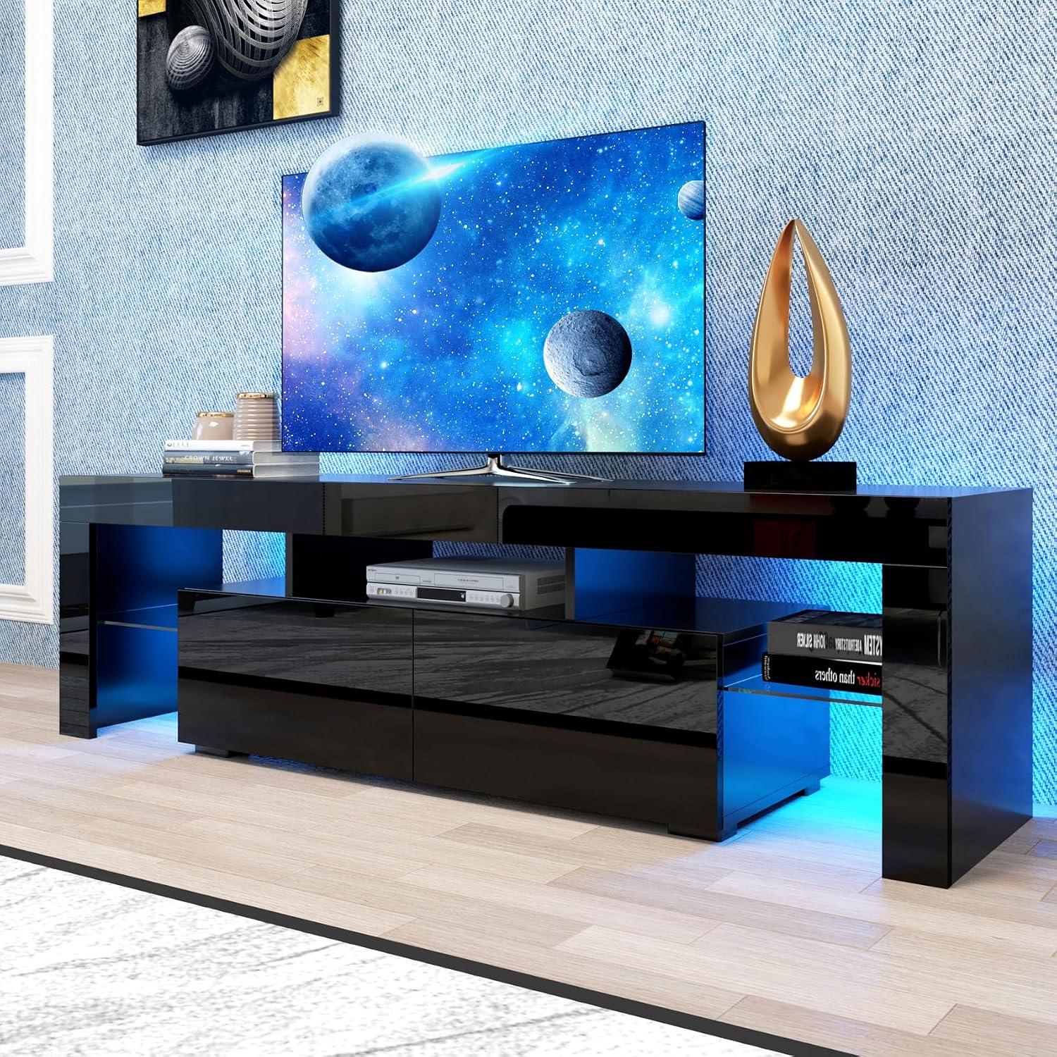 Gaming Console Tv Stand - LED-TV-Ständer für 70-Zoll-Fernseher, modernes Gaming- und