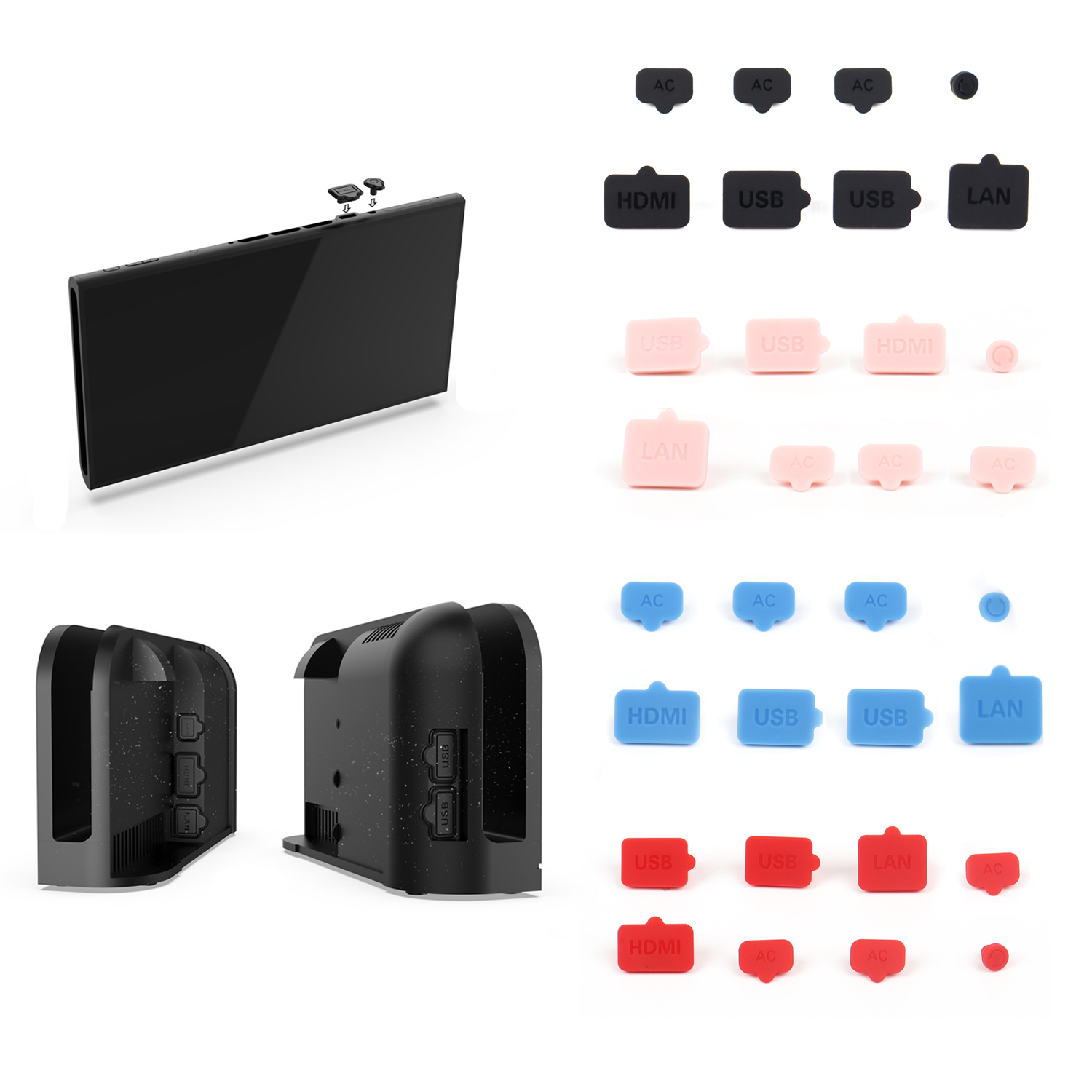 Gaming Console Nintendo Switch - Anti-Staub Stecker Silikon USB HDMI Typ