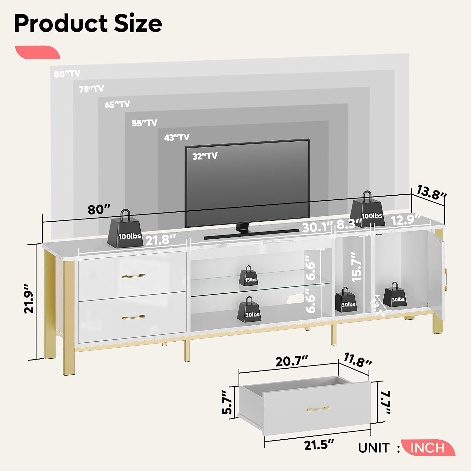 TV-Möbel für 75/80/85 Zoll Fer – Gaming Console Tv Stand Bewertung und Preis